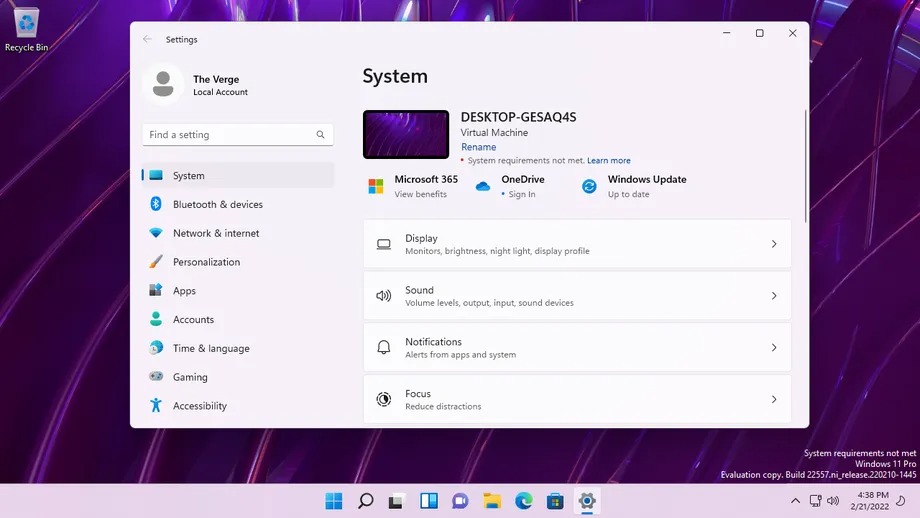 Le message en filigrane sur Windows 11