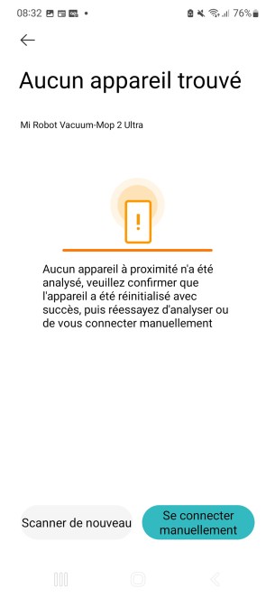Malheureusement, cela n’a pas fonctionné lors de nos tests, nous sommes donc passés à la méthode manuelle // Source : Yazid Amer - Frandroid