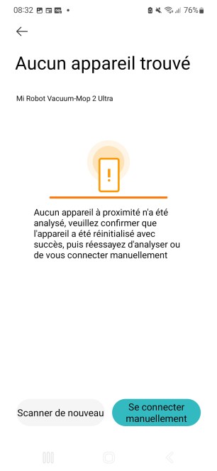 Malheureusement, cela n’a pas fonctionné lors de nos tests, nous sommes donc passés à la méthode manuelle // Source : Yazid Amer - Frandroid