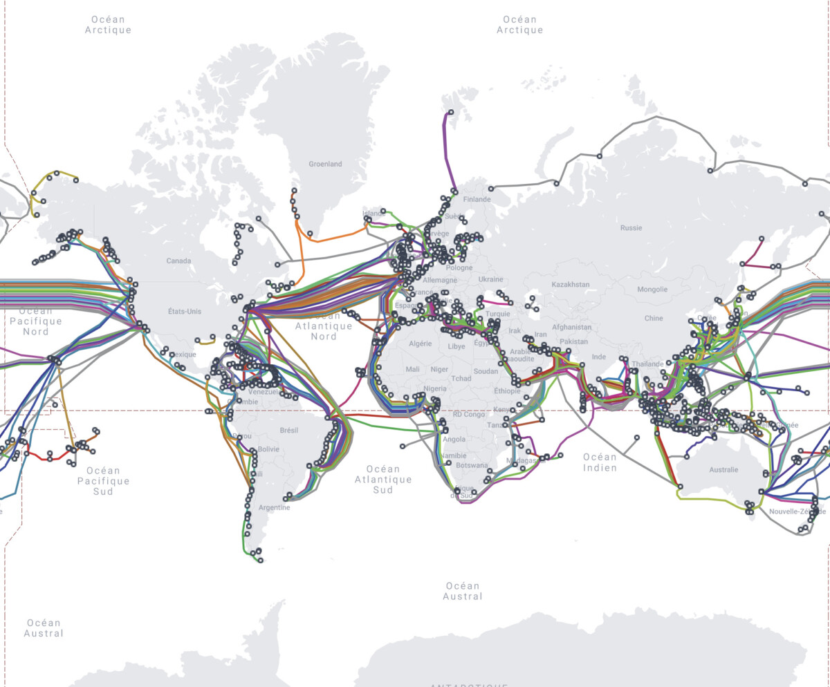 Carte des câbles sous-marins Internet