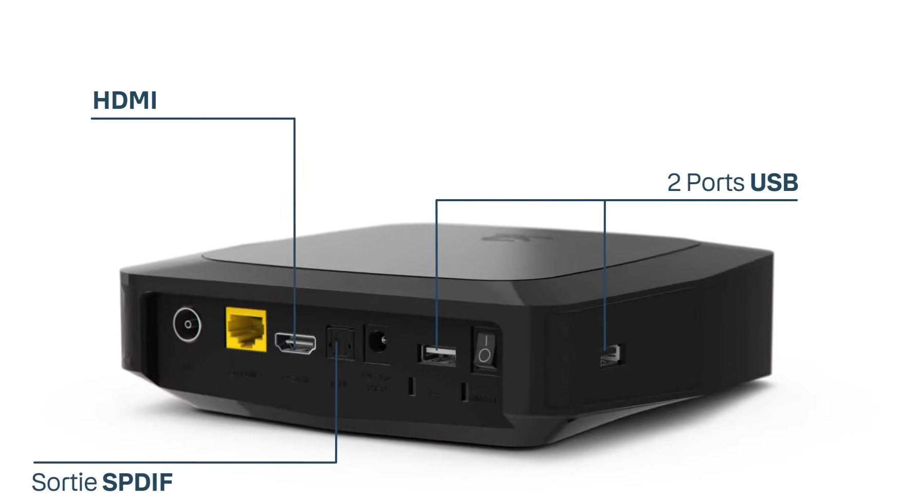 Le nouveau boîtier TV Bbox 4K HDR de l'offre Bbox ultym Fibre // Source : Bouygues Telecom