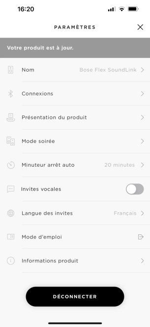 Les réglages de l'app sont utiles.