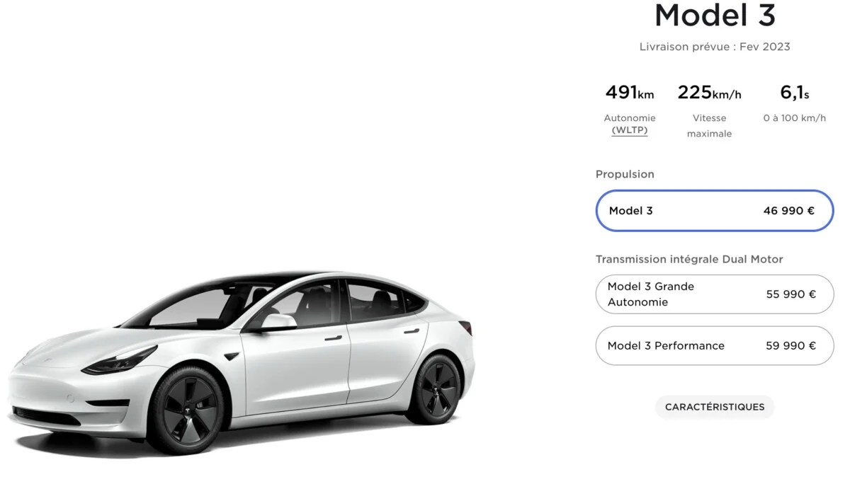 Model 3 Tesla Hausse Prix Mars 2022 Bonus