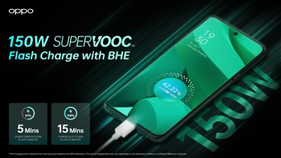 Charge rapide 150 W SuperVooc avec BHE // Source : Oppo