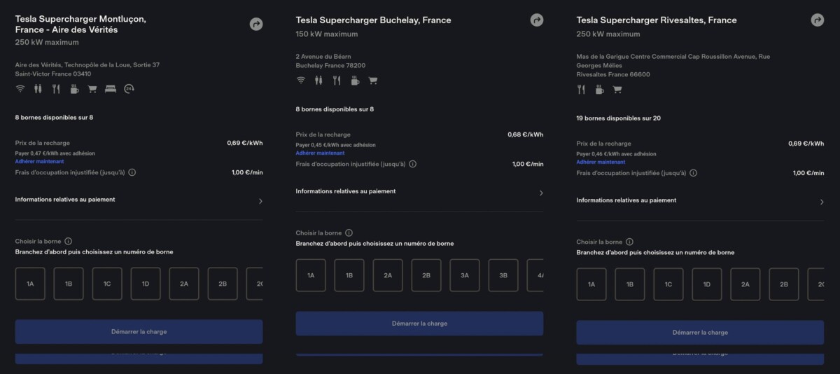 Prix Superchargeurs France Non Tesla