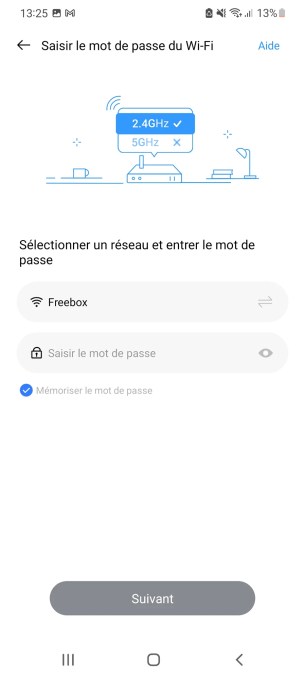 Le réseau Wi-Fi doit impérativement être en 2,4 Ghz // Source : Yazid Amer - Frandroid