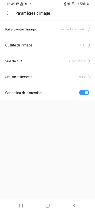Les Paramètres d’image sont assez limités, mais suffisants // Source : Yazid Amer - Frandroid