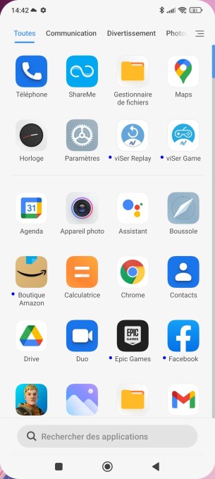 Le tiroir des applications de MIUI 13.