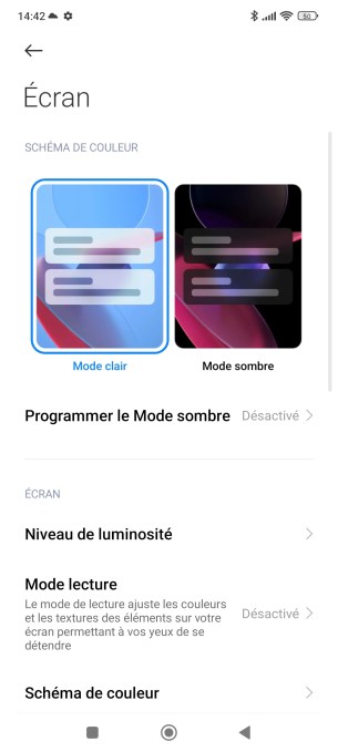 Le menu écran dans MIUI 13