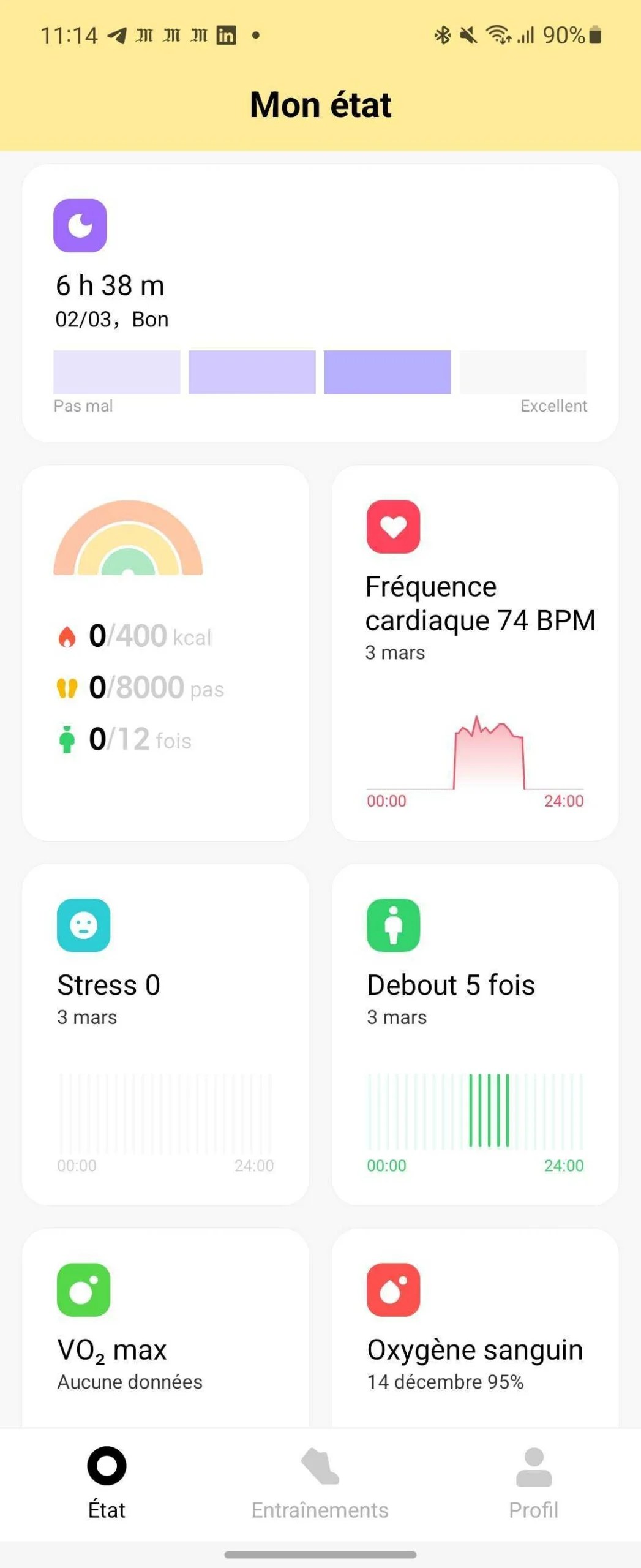 L'application Xiaomi Wear utilisée avec le Redmi Watch 2 Lite. // Source : Frandroid