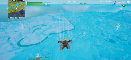 Fortnite sur le S22 Ultra affiche une brume bleue très étrange. // Source : Frandroid