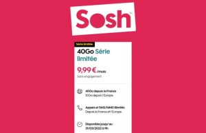 Sosh repart à l’offensive avec un forfait mobile 40 Go à moins de 10€/mois