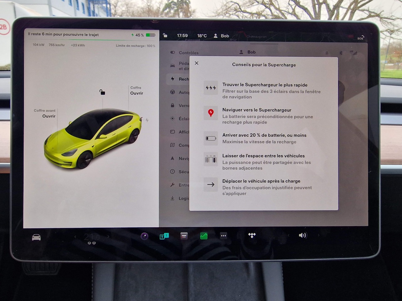 Les conseils de Supercharge par Tesla // Source : Bob JOUY pour Frandroid