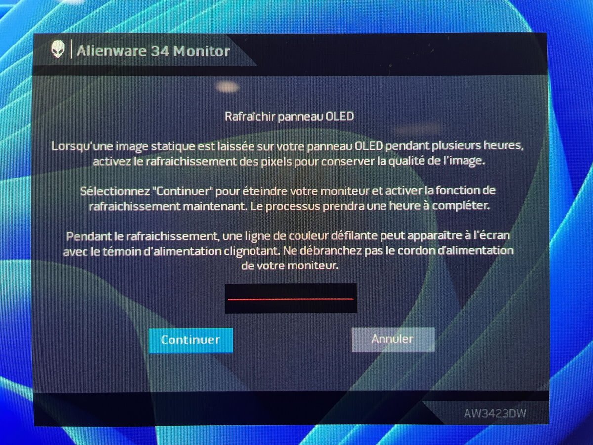 Alienware QD OLED menu pixel burn in (2)