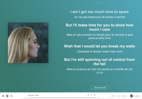 Et désormais, vous avez la traduction des paroles // Source : Deezer