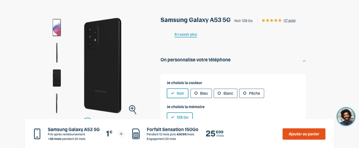 El recién lanzado Samsung Galaxy A53 5G se ha reducido de precio en Bouygues Telecom.
