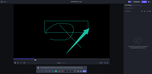 Une série d'outils simples permettent de dessiner sur le projet vidéo afin de détailler ses remarques. // Source : Frandroid