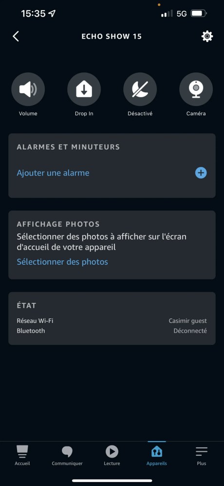 L'Echo Show 15 est à ajouter dans l'app Alexa pour mieux le paramétrer // Source : FRANDROID