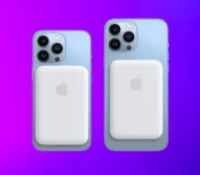 Un iPhone 13 Pro et un iPhone 13 Pro Max avec des batteries MagSafe. // Source : Apple