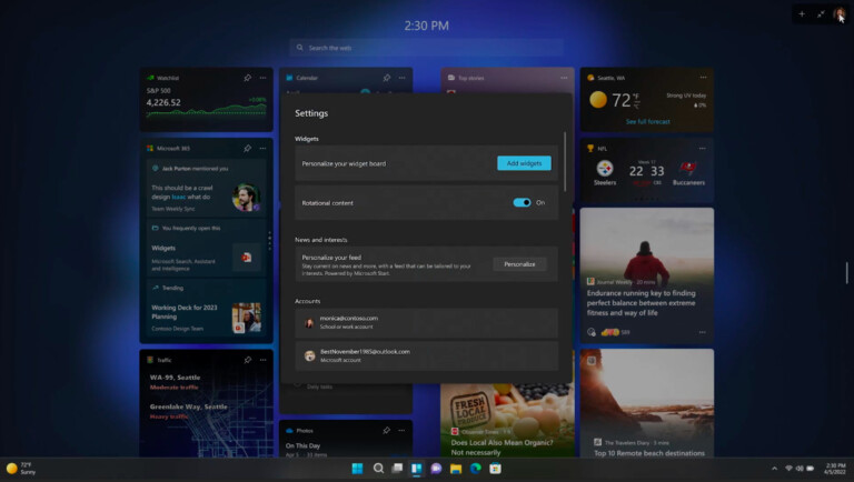 2024 - Windows 11: promising changes for the widget panel