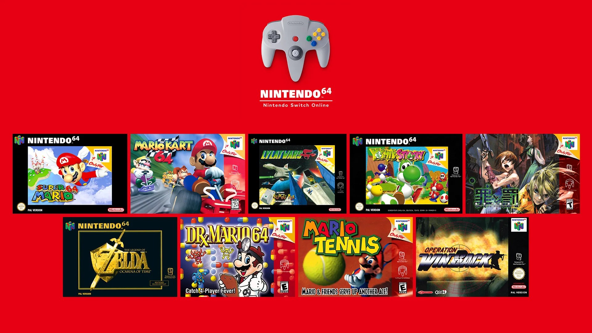 Les jeux Nintendo 64 disponibles dans l'offre Nintendo Switch Online + Pack additionnel