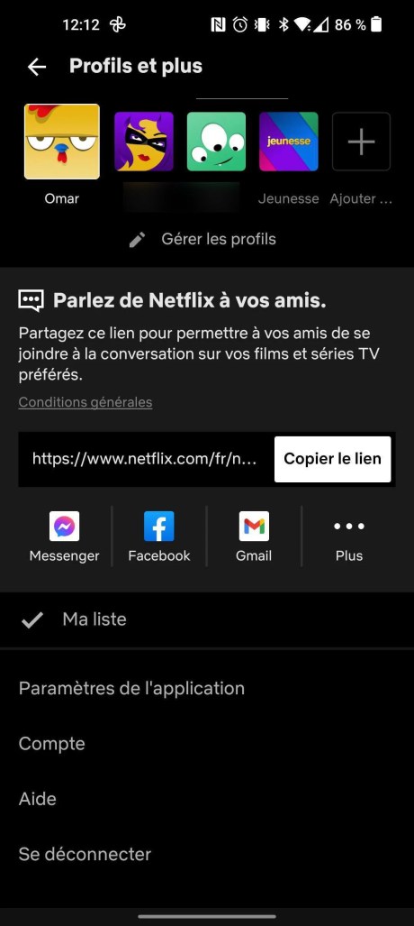 Allez dans les paramètres de l'application