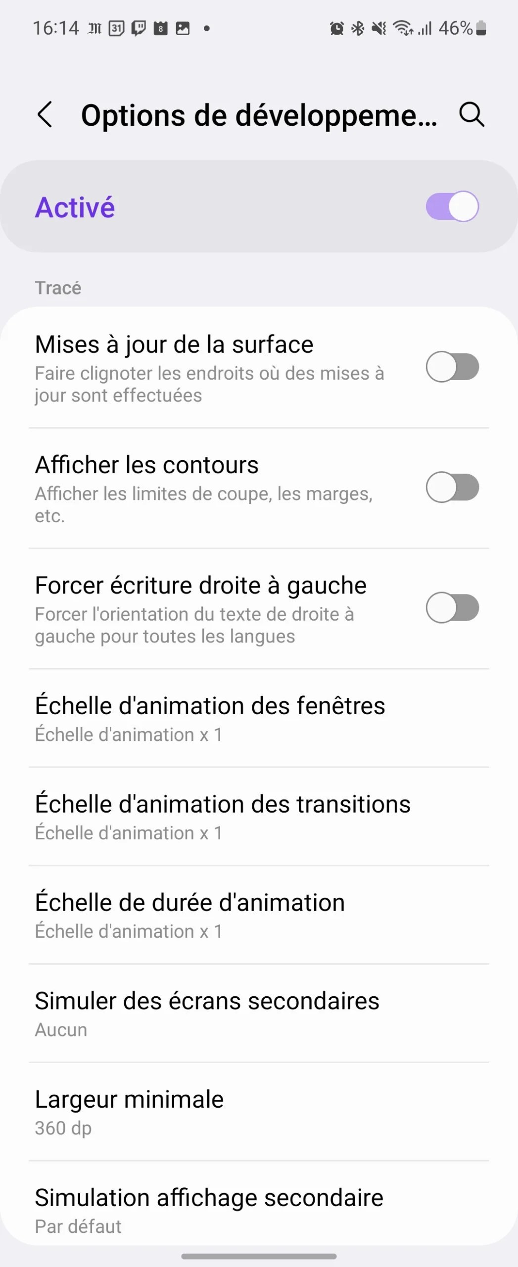 Modification de l'échelle des animations sur One UI 4. // Source : Frandroid