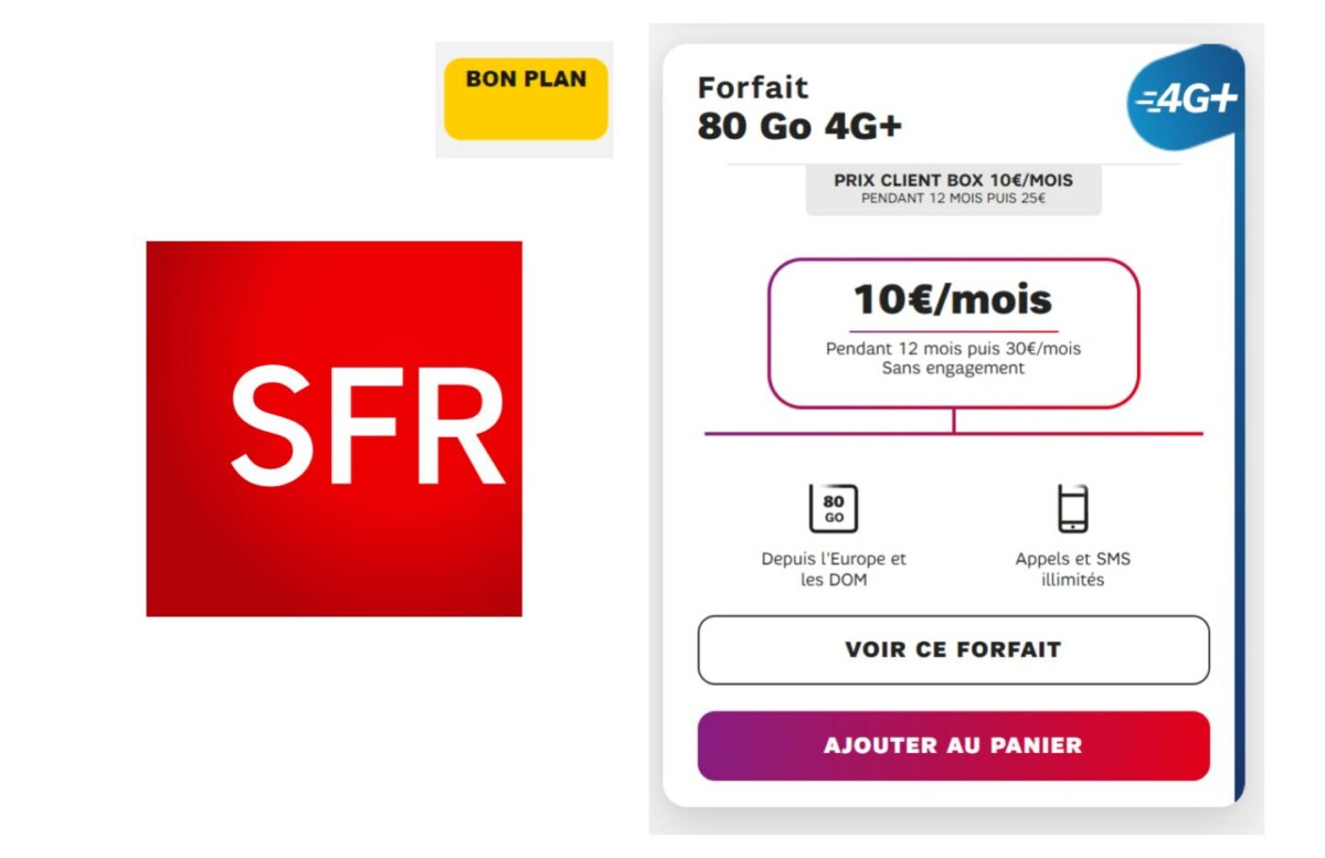 SFR forfait 80 Go 10 euros