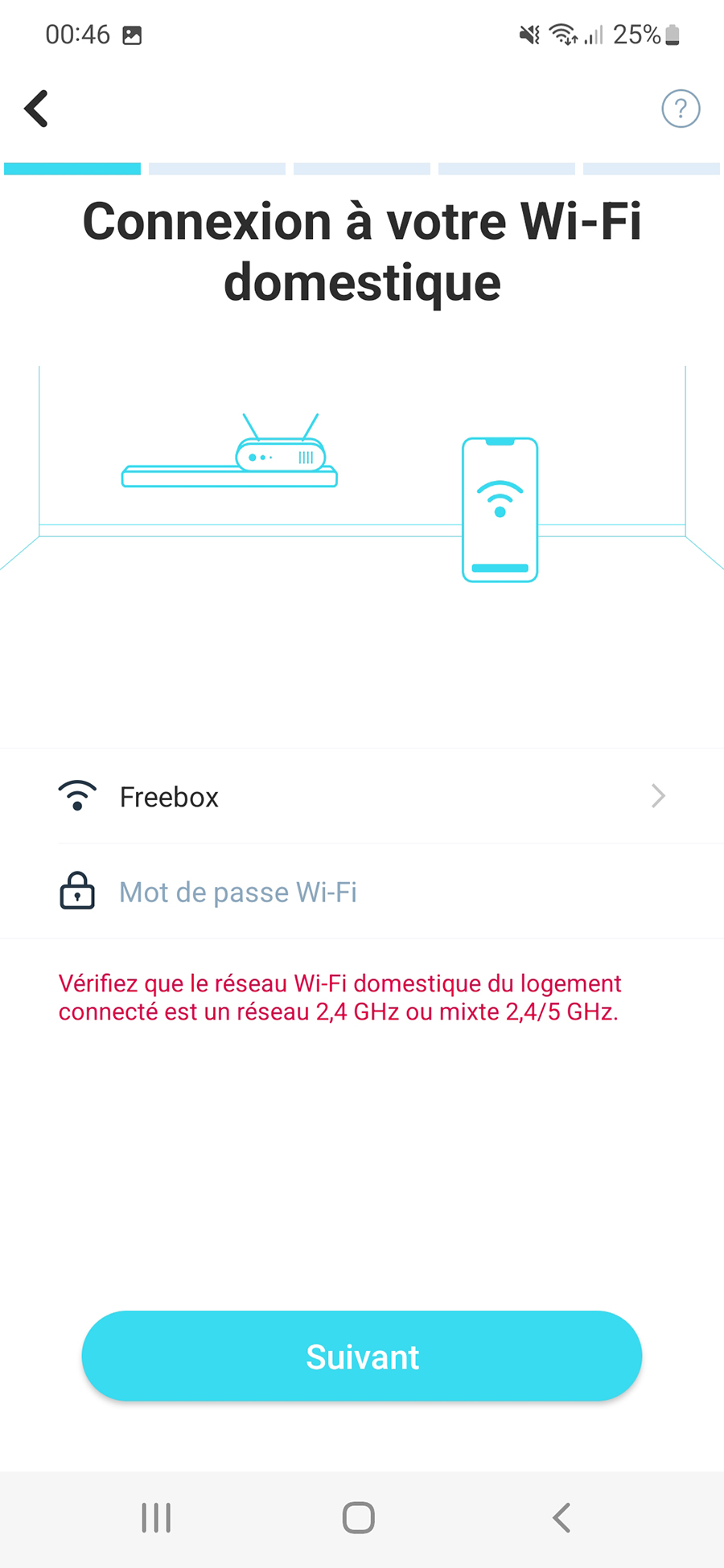 Entrez le code de votre WiFi et la suite est presque totalement automatisée // Source : Yazid Amer - Frandroid