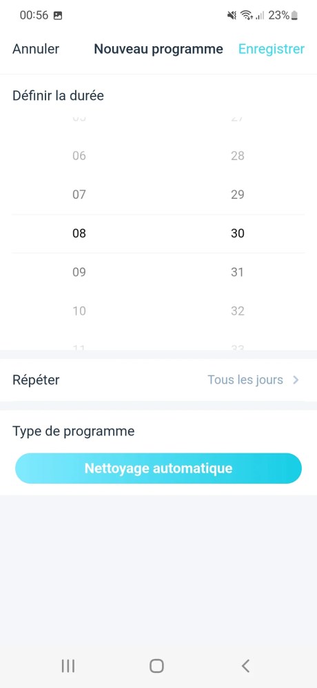 Programmer des cycles de nettoyage est simplissime // Source : Yazid Amer - Frandroid