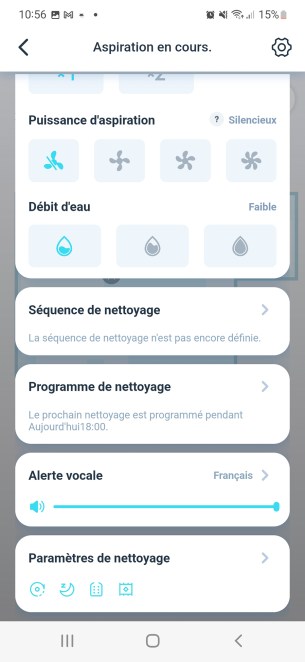 Vous pouvez choisir entre un ou deux passages par cycle de nettoyage // Source : Yazid Amer - Frandroid