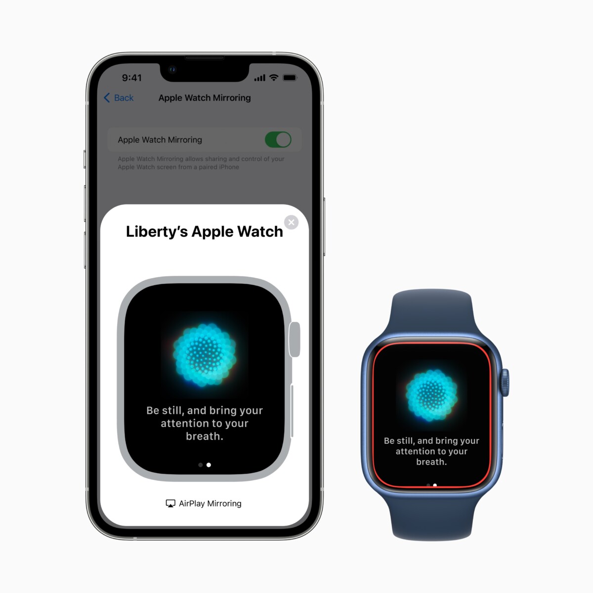 Apple accessibilité mirroring iphone apple watch
