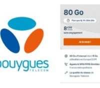 Bouygues Télécom forfait 80 Go Mai 2022