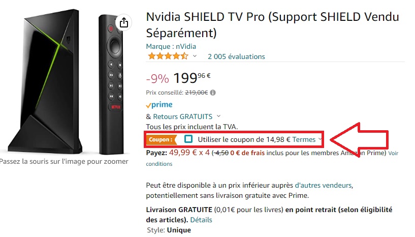 coupon nvidia shield tv pro amazon
