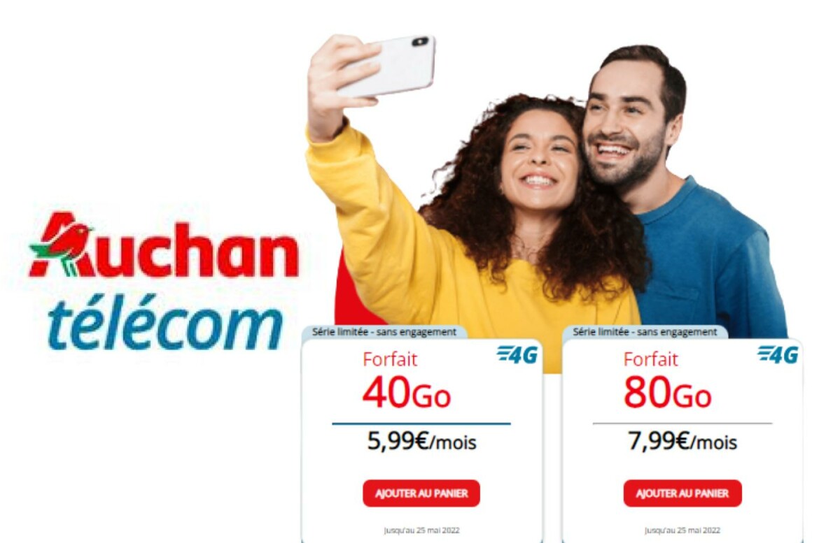 forfait 40 80 Go Auchan Telcom Mai 2022