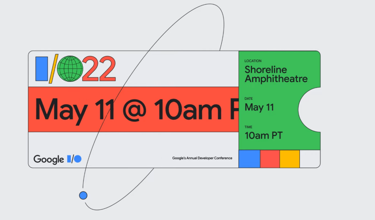 The invitation to the Google I/O 2022 conference