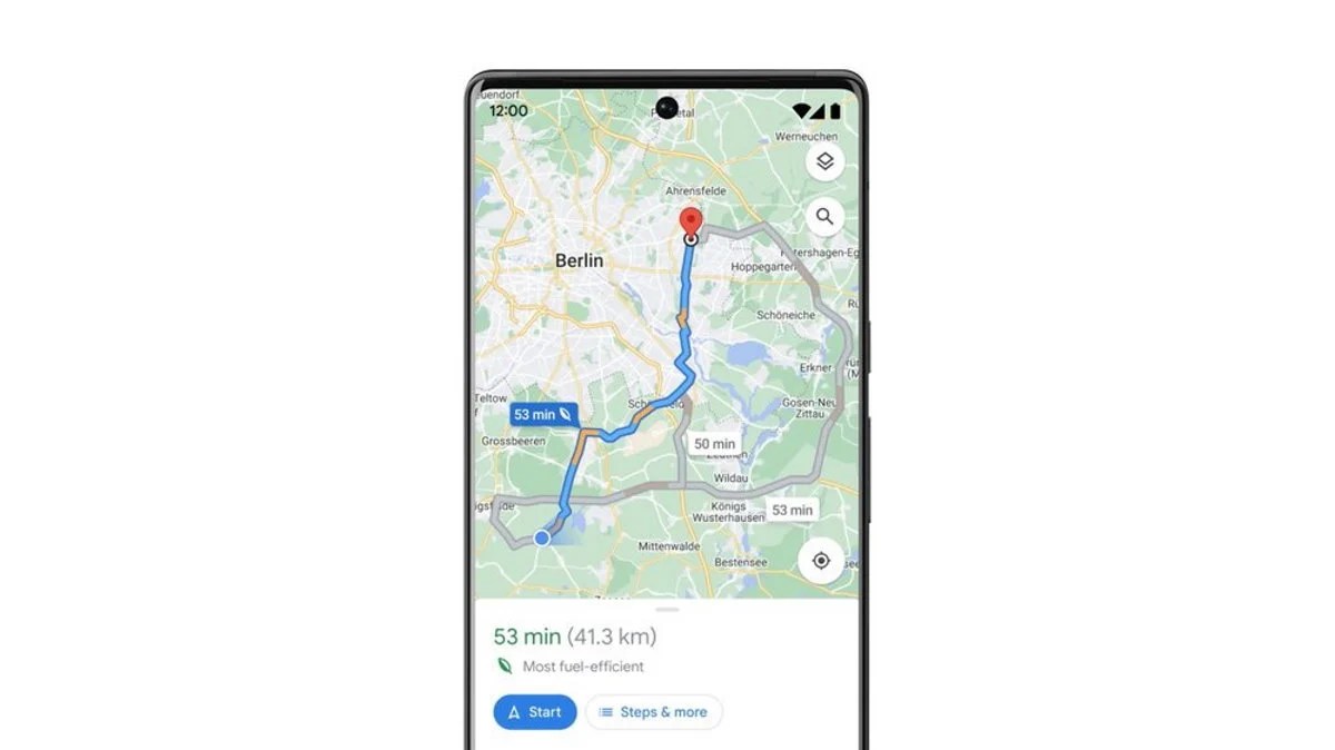 Google Maps eco friendly itineraire