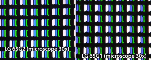 Comparaison entre la dalle du G1 et celle du G2.