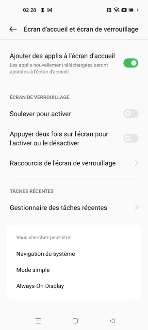 ColorOS offre de nombreux gestes personnalisable pour interagir avec le Reno 7 // Source : Frandroid / Yazid Amer