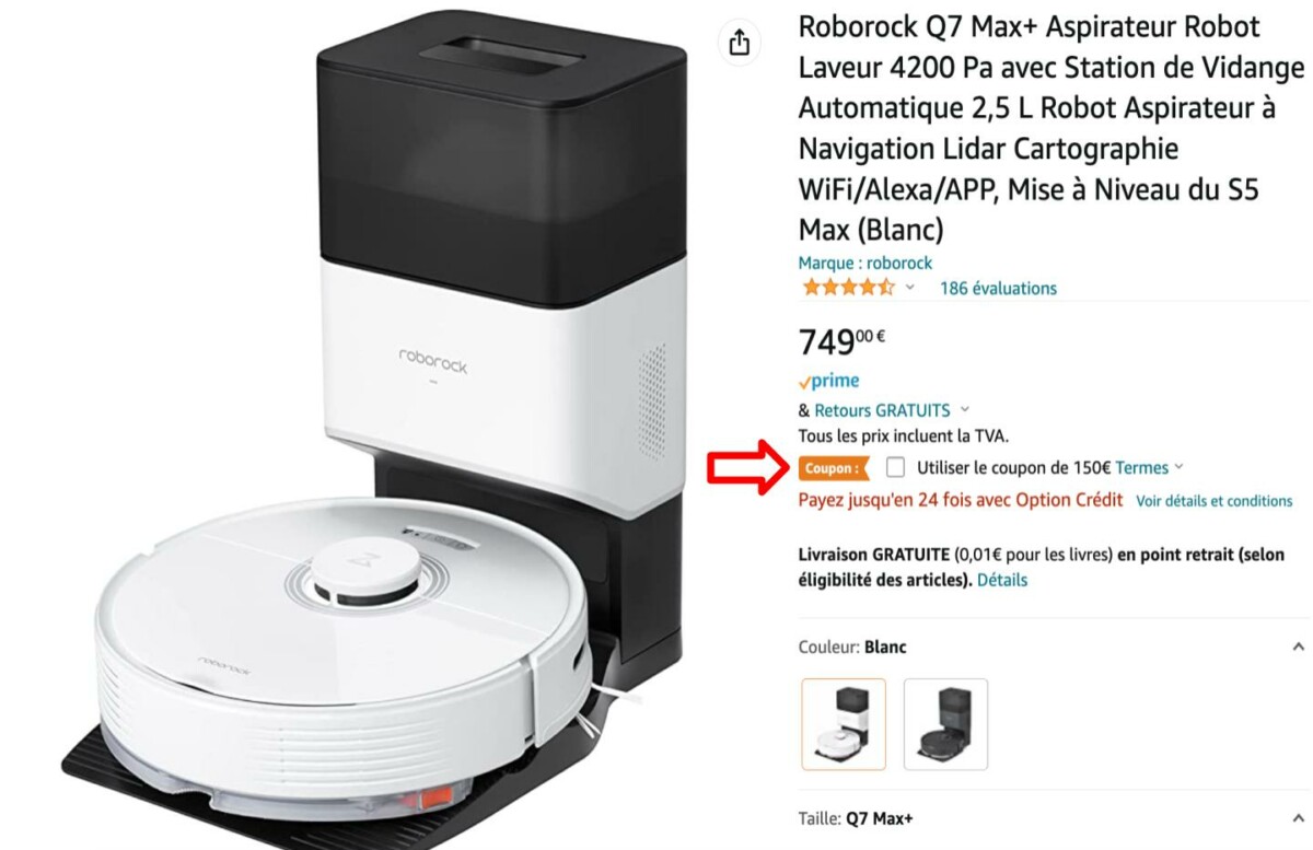 Roborock Q7 Max+ — panier Amazon