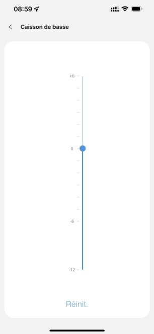 Le volume du caisson de basses peut être ajusté