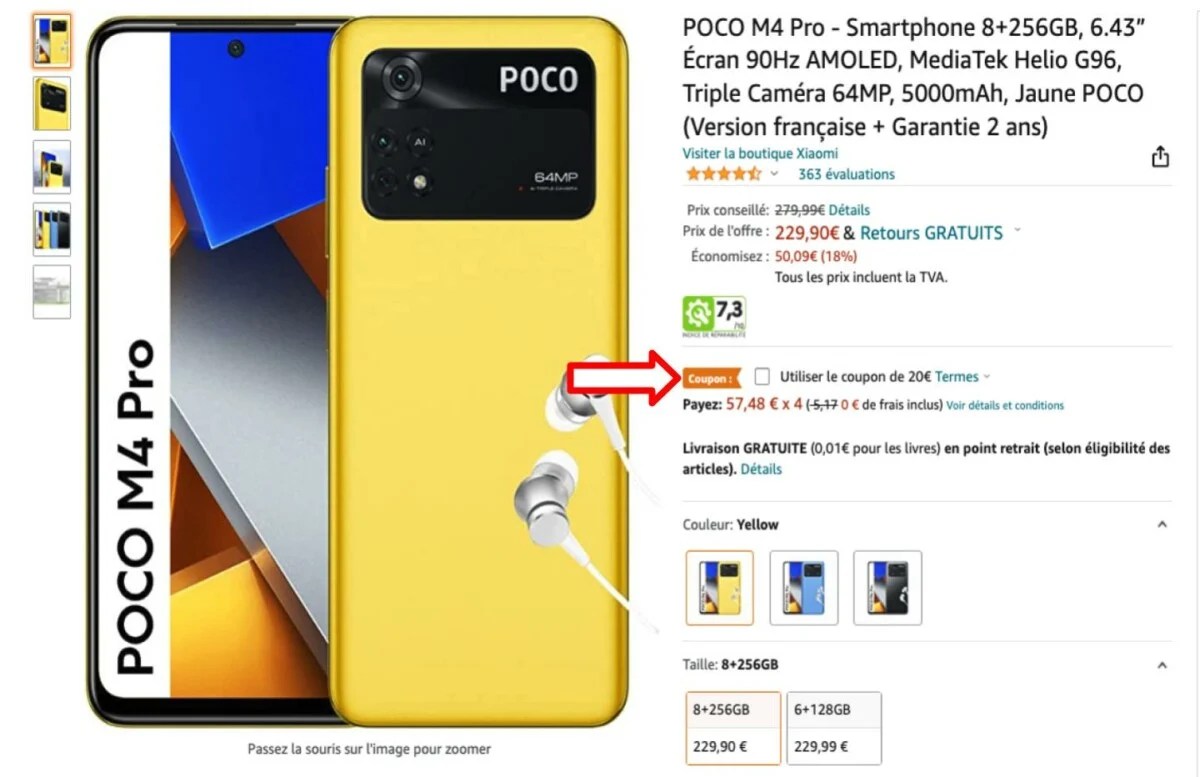 Xiaomi Poco M4 Pro coupon de réduction