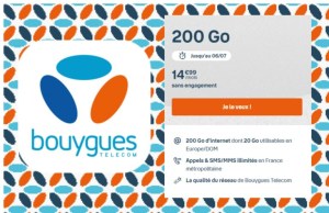 Bouygues Telecom fait aussi les soldes avec un forfait 200 Go à prix canon
