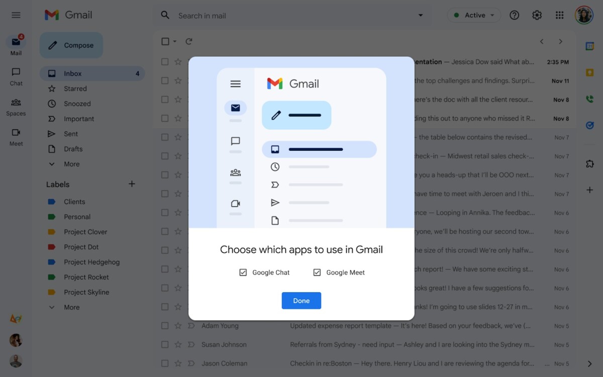 Gebruikersinterface voor Gmail-webservices 2022