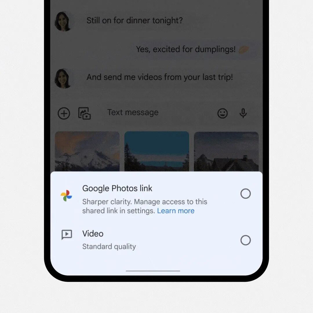 Pour remplacer les MMS, Google Messages utilise Google Photos