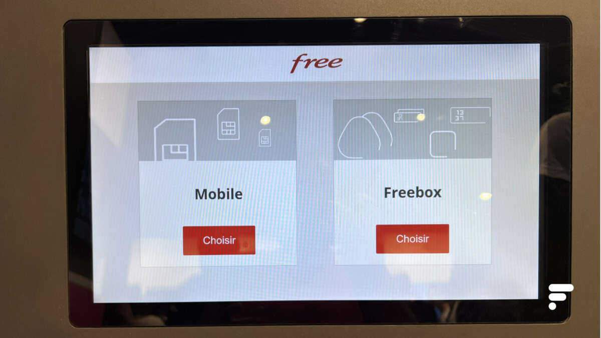 borne Free mobile freebox carte sim menu