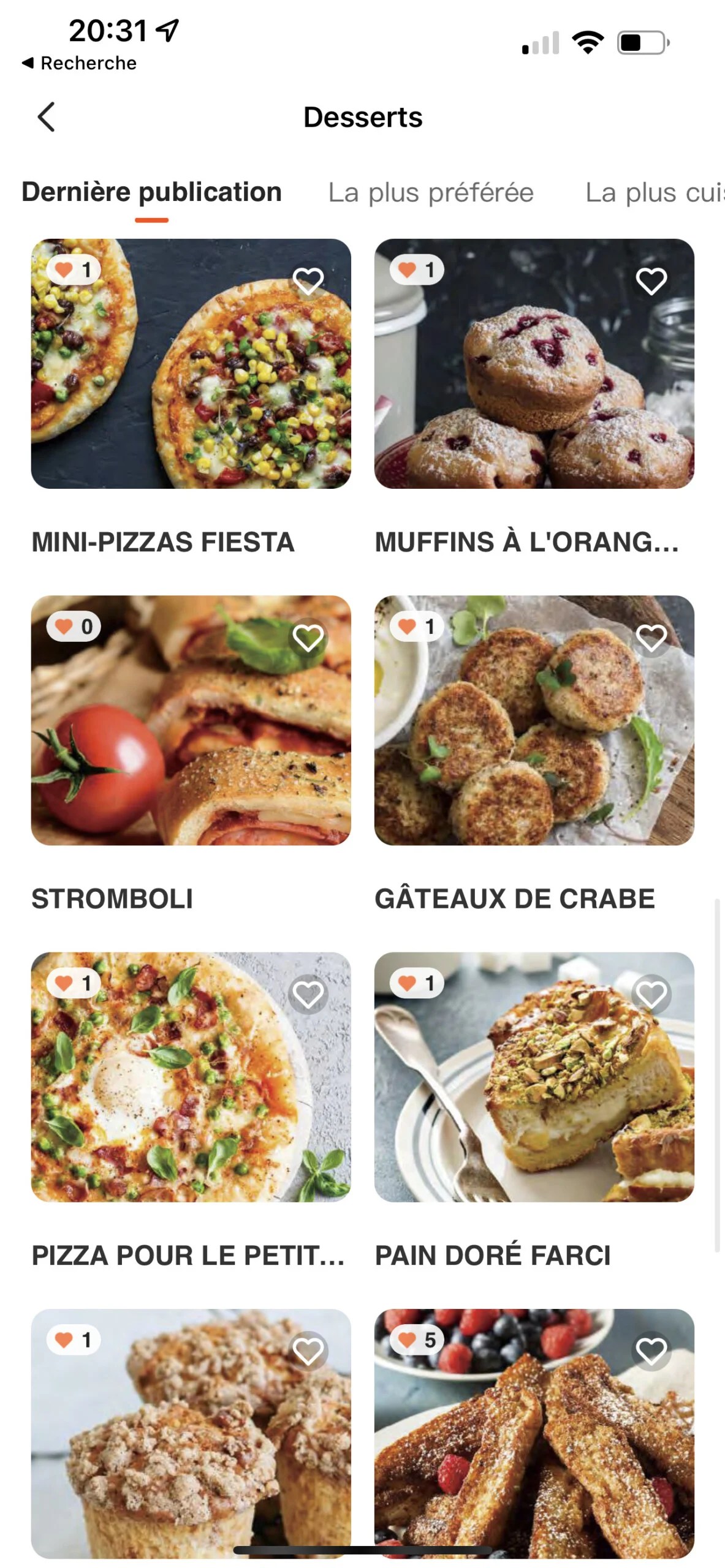 La catégorie Desserts de l'app Ultenic regorge de quelques surprises // Source : FRANDROID