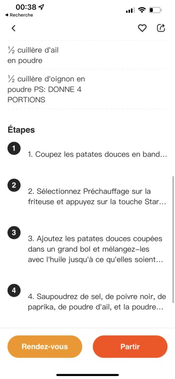 L'application iOS est catastrophique pour lire les recettes // Source : FRANDROID