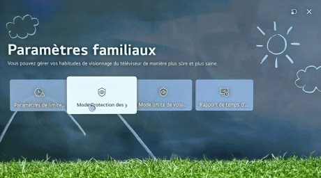 Le nouveau menu des paramètres familiaux.