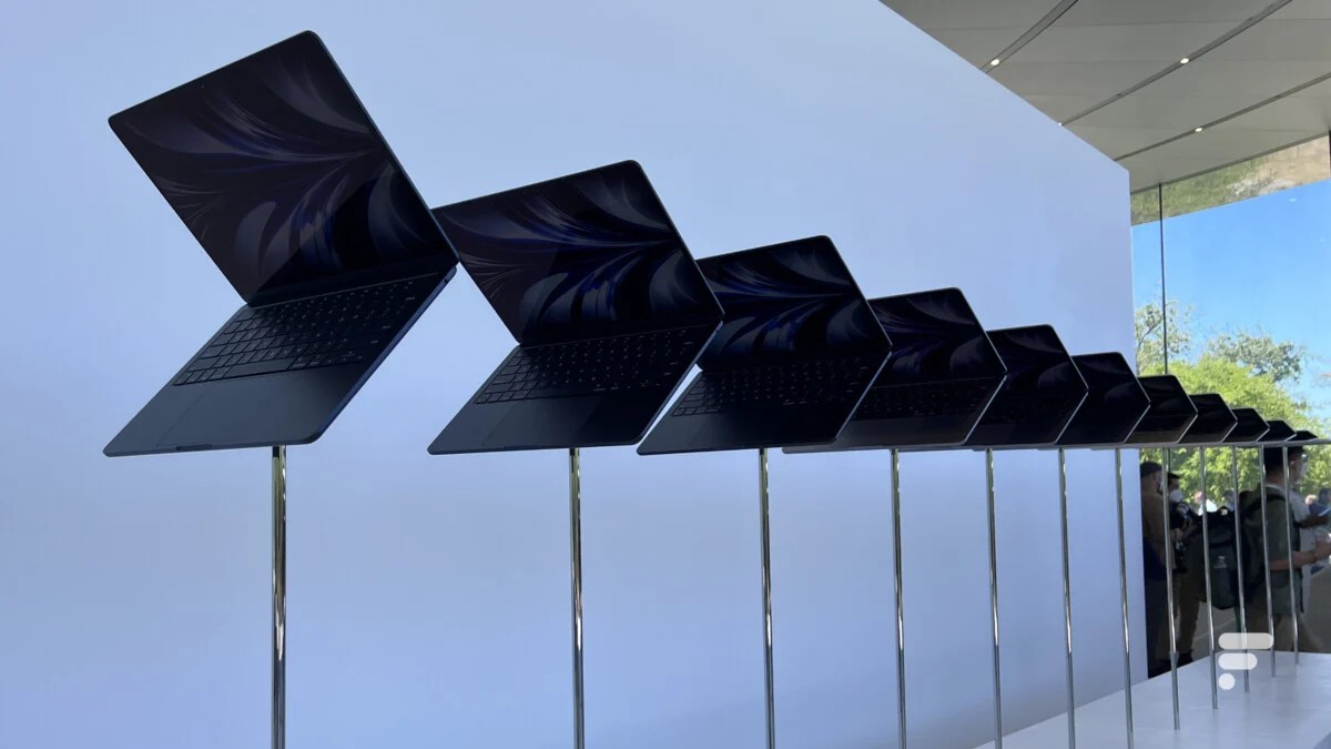 Row of Apple MacBook Air M2